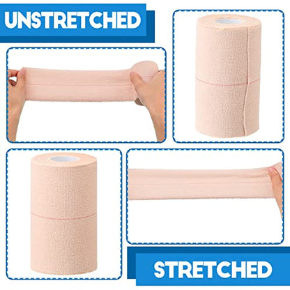 Nuanchu 16 Rolls Self Adhesive Elastic Bandage Wrap Breathable Flexible Stretch Sports Tape for Wrist Ankle Support, Cohesive Vet Wrap for Horse Pet(4 Inch x 5 Yard) - size: 4 Inch x 5 Yard