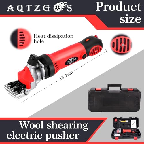 Sheep Shears 900W, Professional Electric Sheep Clippers, Farm Livestock Grooming Kit, 6 Speed Heavy Duty Electric Shears for Thick Coat Animals
