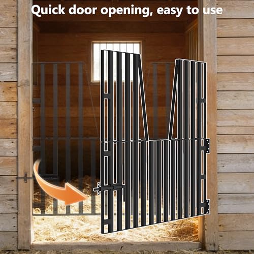 Horse Barn Door Gate 48" X 42" Metal Horse Stall Door Guards Yoke Design | Heavy Duty Horse Stall Gate for Horses, Farm, Home Barns Doorways Livestock Enclosures