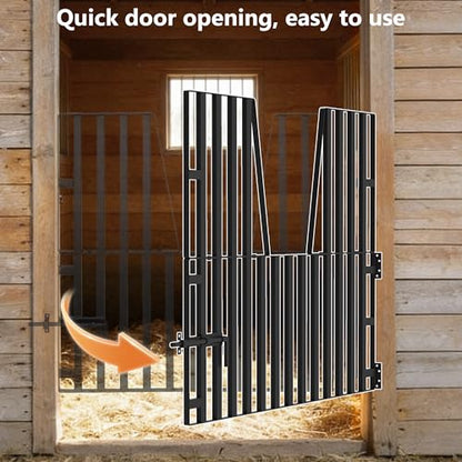 Horse Barn Door Gate 48" X 42" Metal Horse Stall Door Guards Yoke Design | Heavy Duty Horse Stall Gate for Horses, Farm, Home Barns Doorways Livestock Enclosures