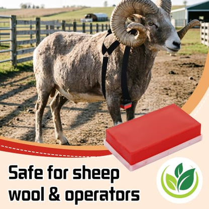 Replacement Marking Crayon Blocks for Ram Breeding Harness (Red) | 3 Pack |For Sheep&Goat Breeding | All-Weather, High-Visibility, Long-Lasting , Screw-In Secure Fit - color: Red
