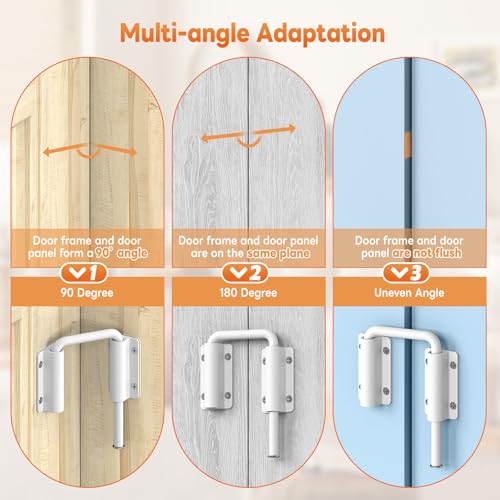 Upgraded Sliding Door Loop Lock, Gate Latches, White-4PCS - color: White-4PCS