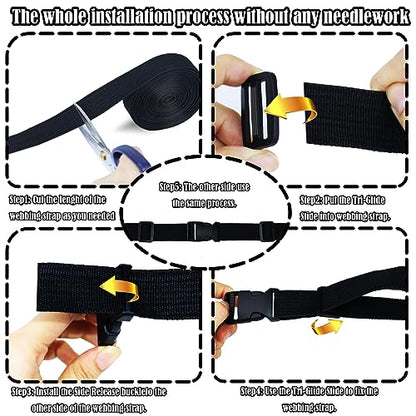 1 Inch Buckles and Straps Kit, 6 Buckles and 6 Yards Nylon Webbing Straps. - color: 1 Inch Buckles Straps