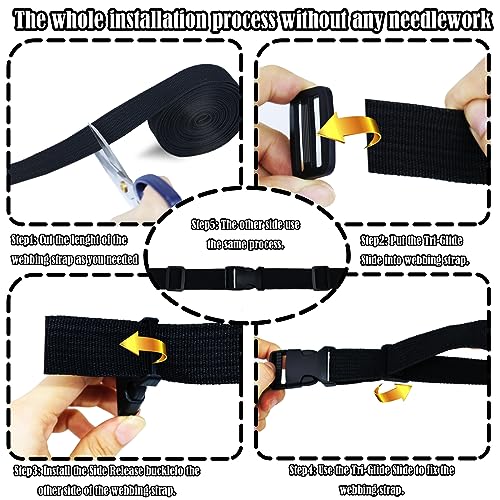 5/8 Inch Buckles and Straps Kit, 10 Buckles and 6 Yards Nylon Webbing Strap - color: 5/8 Inch Buckles Straps