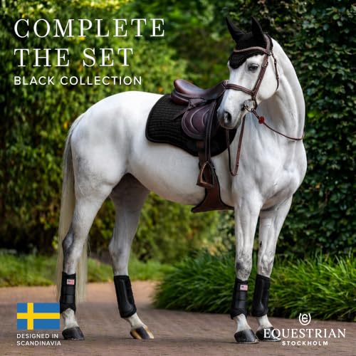 Equestrian Stockholm Horse Brushing Boots, 3D Mesh - color: Black