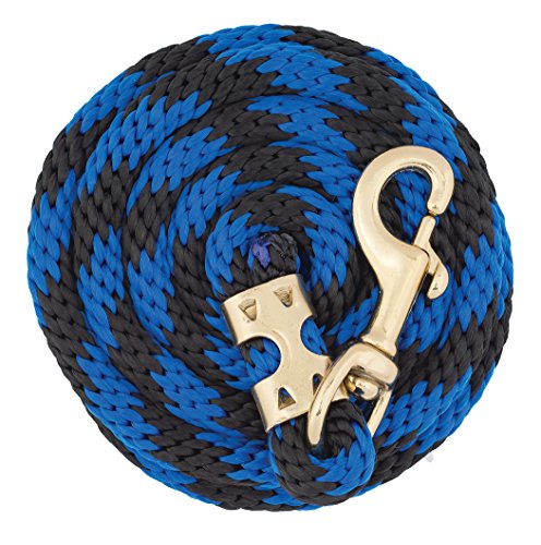 Weaver Equine 8' Horse Lead Rope with Brass-Plated Snap - color: Blue/Black