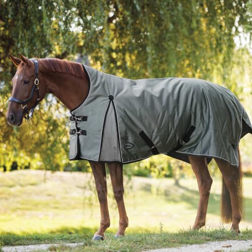 Country Pride Extreme Vortex High Neck Heavyweight Turnout Blanket, 1680D Ripstop Nylon with Dupont Teflon, 300g Insulation, Waterproof Breathable, Extended Shoulder Gusset, Adjustable Straps (76) - size: 76