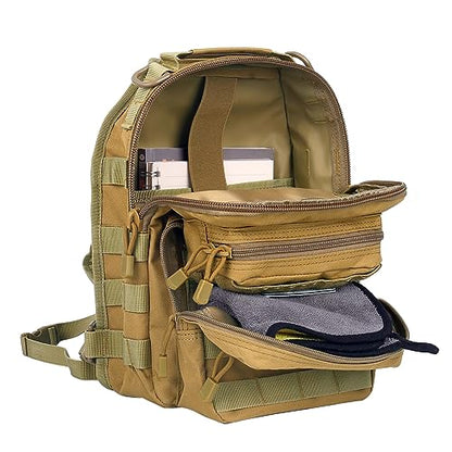 HAOMUK Tactical Sling Bag Backpack Military Rover Shoulder Sling Pack Small EDC Crossbody Chest Bag for Men - color: Khaki