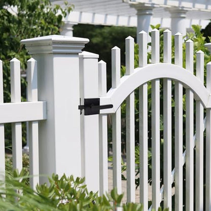 JUBEST Double Side Gate Latch, Heavy Duty Swinging Door Latch Gate Hardware for Right Inswing Outdoor Fence, Wooden Gates, Pool Gate, Backyard, Garden