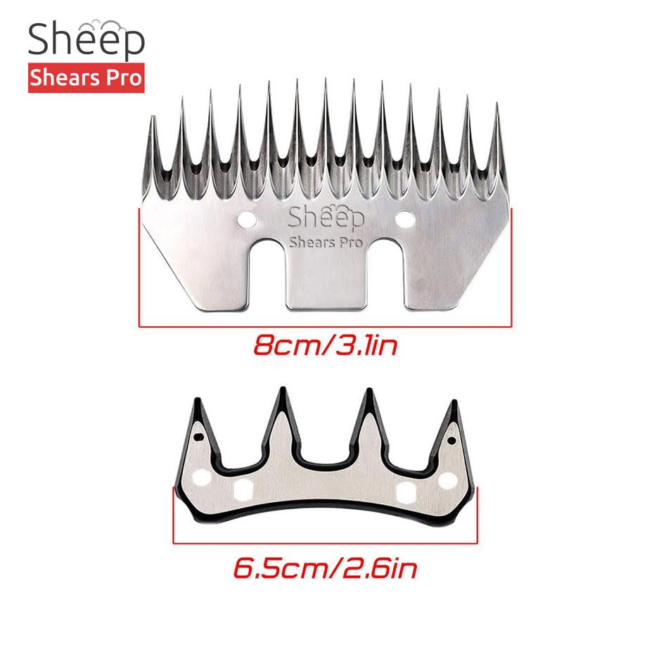Sheep Shears Pro Clipper Blades 13 Tooth Straight Blade Replacement - size: 13 Tooth Straight Blade and Cutter set