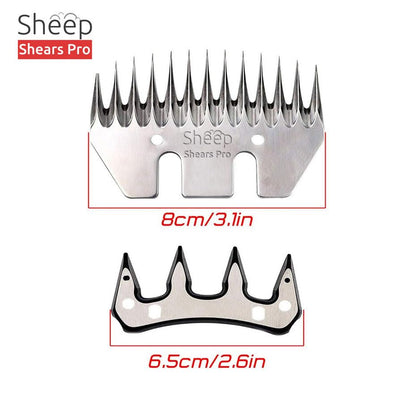 Sheep Shears Pro Clipper Blades 13 Tooth Straight Blade Replacement - size: 13 Tooth Straight Blade and Cutter set
