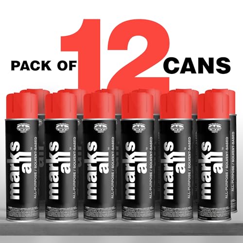 Fox Valley 17oz Marks All Solvent-Based Paint 12-Pack, Red Fluorescent - color: Red Fluorescent