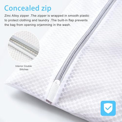 PrettyCare 3 Medium (12 x 16 in) Mesh Laundry Bags for Delicates, Durable Honeycomb Wash Bags with Premium Zippers - Laundry Essentials Mesh Bags for Lingerie, Bras, Socks, Sweater, Travel & Organize - size: Medium