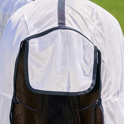 Saxon Mesh with Belly Wrap Fly Sheet Combo, White/Navy, 78" - color: White/Navy, size: 78"