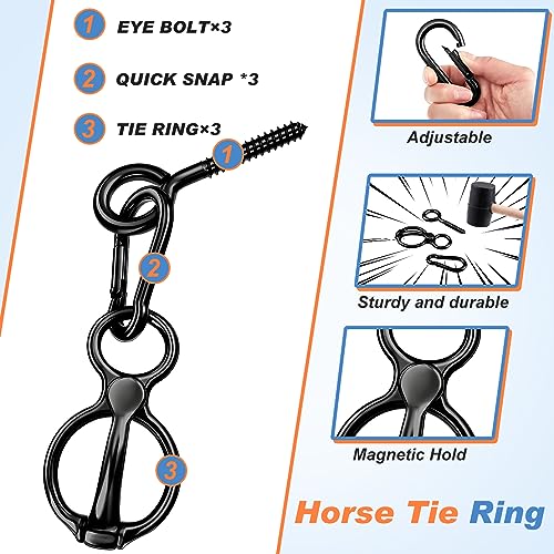 Nuenen Horse Tie Ring, Upgraded Horse Tack and Supplies - color: Black