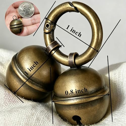 Dog Bells for Pet Tracking, 4 Extra Loud Dog & Cat Bells for Collar
