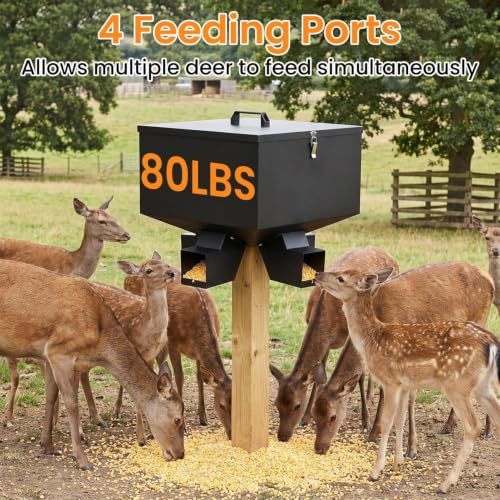 80 Lbs Heavy Duty Wild Deer Feeder Wildlife Station