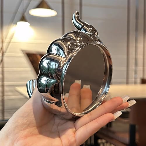 Stainless Steel Teapot with Removable Infuser - 12OZ Stovetop Safe Tea Maker Water Kettles for Loose Leaf, Small Pumpkin Tea Kettle for Coffee Tea Milk, Thickened Mirror Polished Ornaments