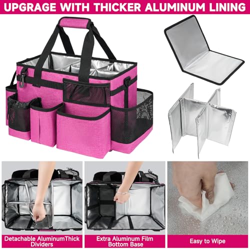 Cleaning Caddy Bag, Large Cleaning Bag for Housekeepers, Rose Pink - color: Rose Pink, size: L