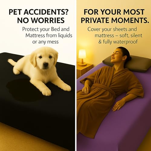 Waterproof Blanket for Bed & Couch Protection, Purple/Black, 80"x90" - color: Imperial Purple / Classic Black Black, size: 80x90 inch