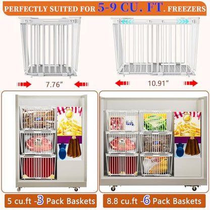 Large Freezer Organizer Bins for 5 to 9 Cu.Ft,3Pack , Leak-Proof Bottom