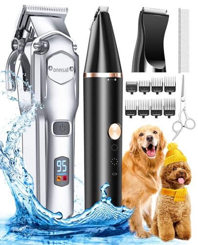 oneisall Dog Clippers Grooming Kit for Thick Coats & Heavy Duty