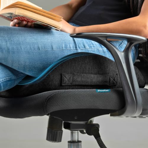 Cooling Seat Cushion for Tailbone Pain Relief, X Large Office Chair Cushion | Extra Large Cooling Office Chair Cushion and Coccyx Seat Cushion with a Breathable Cover to Ease Heat and Pressure (Black) - color: Cooling Black