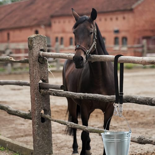 Cididu 2 Pack Cross Ties for Horse, Nylon Trailer Tie with Strong Panic Snap and Bull Snap, Heavy Duty Adjustable from 44.5" to 78.3" Hanging Strap for Water Buckets and Outdoor Feeders