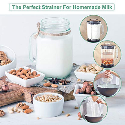 Nut Milk Bag Reusable 2 Pack Food Strainer Nut Bag(8×10 in) - size: 2 pack - 8"x10"