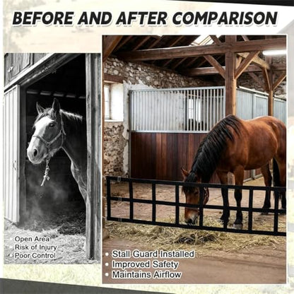 Stall Gates for Horses with Adjustable Straps Protective 9.8x1.6ft