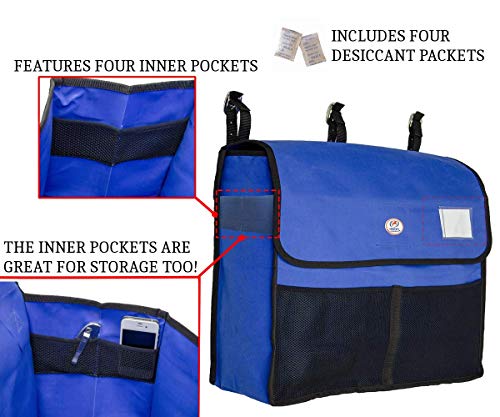 Derby Originals Premium Horse Blanket Storage Bag with Mesh Pockets - Includes Four Desiccant Pouches to Keep Blankets Fresh - color: Black