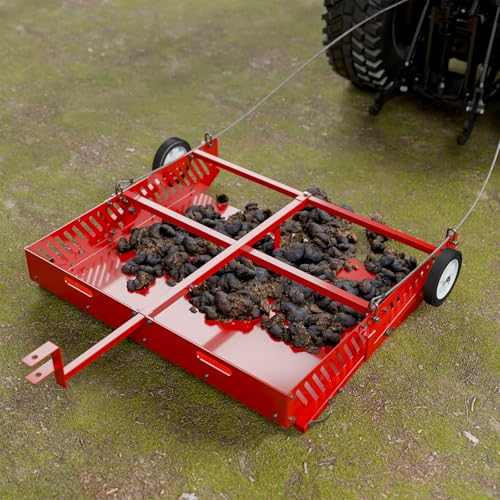 Efficraft Replaces Manure Fork 2-in-1 Manure Scoop & Tow Behind Trailer, Yard Sweeper for Horse Manure - Heavy Duty Drag Manure Collector,