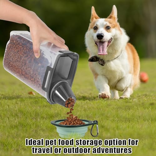 2 Pack 3 Lbs Pet Dog Cat Food Bird Seed Storage Containers for Travel -Grey - color: Grey-3L 2Pack