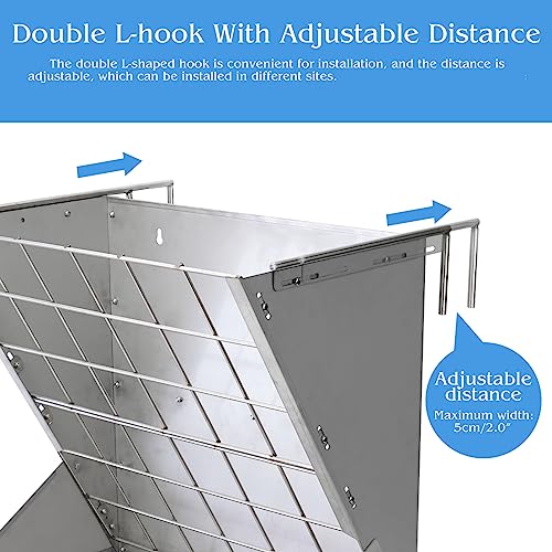 Heavy-Duty Hay Feeder,Combo Goat Horse Feeder for Hay and Grain,Galvanized Metal Wall Mounted Livestock Feeder with Adjustable Distance ﻿for Deer,Seep,Pony and Miniature Horses