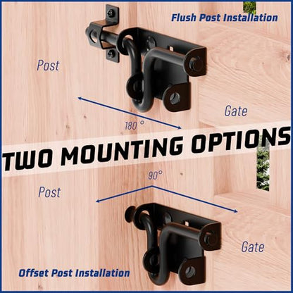 Heavy Duty Slide Bolt Gate Latch, Slide Latches with Padlock Hole, 1 Pack