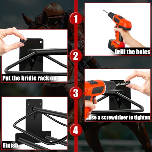 2Pcs 23.8" L x12.6 W x10.2 H Saddle Rack with Double Pad Bar Heavy Duty Wall Mounted Saddle Rack Suitable for English and Western Saddles Horse Stall Barn Trailer Tack Room Black - color: Two Bar-2PCS