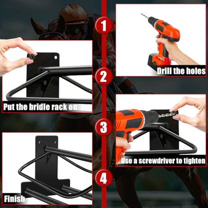 2Pcs 23.8" L x12.6 W x10.2 H Saddle Rack with Double Pad Bar Heavy Duty Wall Mounted Saddle Rack Suitable for English and Western Saddles Horse Stall Barn Trailer Tack Room Black - color: Two Bar-2PCS