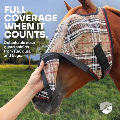 UViator CatchMask Fly Mask, Ears and Removable Nose, X-Large, Lavender Mint - color: 2017-Lavender Mint