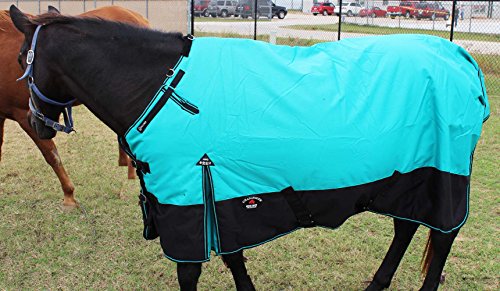 Challenger 1200D Turnout Waterproof Horse Winter Blanket Heavy 511 - color: Turquoise/Black, size: 60 inches