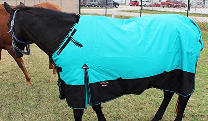 Challenger 1200D Turnout Waterproof Horse Winter Blanket Heavy 511 - color: Turquoise/Black, size: 72 inches