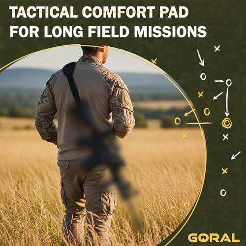 GORAL 2-Point Rifle Sling Strap with Swivels Hooks, Gun Sling with Padded Shoulder Strap Length Adjuster and Two Points Secured Swivel for Outdoors, Hunting and More
