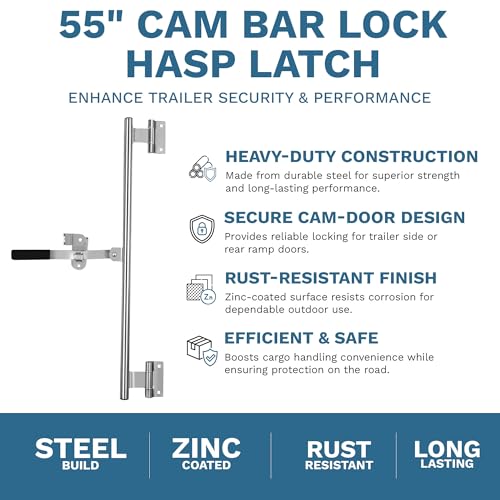 ProCamp 55" Cam Bar Lock | Enclosed Trailer & RV Swing Door Latch - size: 55"