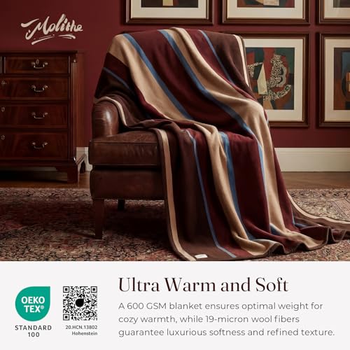 Alpaca Wool Blanket 50% Alpaca 50% Sheep Wool Blend, Ultra-Soft