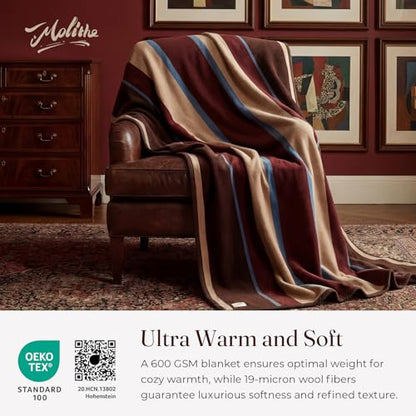 Alpaca Wool Blanket 50% Alpaca 50% Sheep Wool Blend, Ultra-Soft