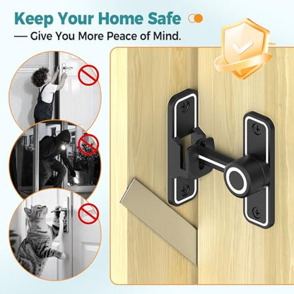 Barn Door Lock 2.4" 90/180 Flip Gate Latch, Luminous Black-1 Pc - color: Luminous Black-1 Pc