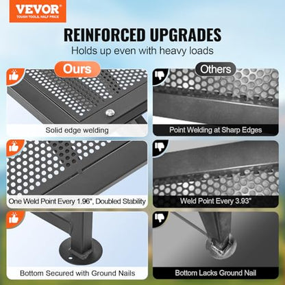 VEVOR Goat & Sheep Stand, 51x23 inch Livestock Stand, Metal Livestock Milking and Shearing Stand 21" to 33" Adjustable Height, with Headpiece and Nose Loop, 500lbs Loading Weight, Black - color: Black, size: 51"x23"