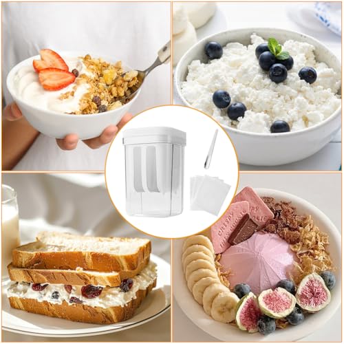Yogurt Strainer,1100ml Greek Yogurt Strainer,with Stainless Steel Fine Mesh - color: 1100ml