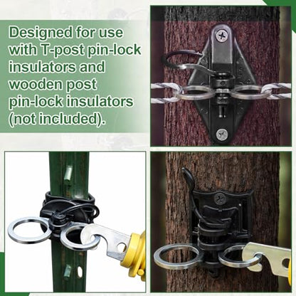 10 Pcs T-Post Electric Fence Gate Hook Heavy Duty Eyelet,Sliver - color: Silver