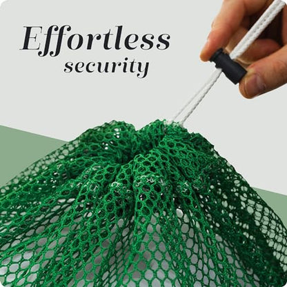 Handy Laundry Mesh XL Laundry Bag 24"x36", Heavy Duty Drawstring, Green - color: Green