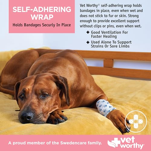 Vet Worthy Self Adhesive Bandage Wrap for Dogs - 2 inches x 5 Yards